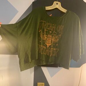 Green Graphic Tee with Dream On Design